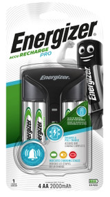 Energizer Pro Charger + 4 x AA 2000 mAh Rechargeable Batteries