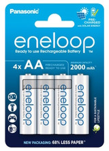 Panasonic Eneloop AA 2000 mAh Pre-charged Rechargeable Batteries. 4 Pack