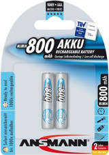 Ansmann AAA 800 mAh RTU Stay Charged NiMH Rechargeable Batteries. 2 Pack
