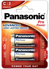 Panasonic C Size Pro Power Alkaline Batteries. 2 Pack
