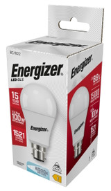 Energizer B22 13.5 Watt GLS LED Bulb. 1521 Lumens. Equivalent - 100W (Opal/Daylight)