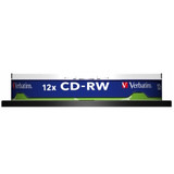 Verbatim CD-RW Blank Rewriteable Discs 80 Mins 700MB 8-12x Speed. 10 Pack Spindle