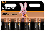 Duracell AA Plus 100% Power Alkaline Batteries. 8 Pack