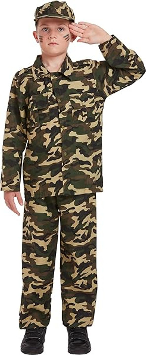 Children’s Army Soldier Uniform  Fancy Dress Costume Camouflage Size Small Ages 4-6 Children’s Army Soldier Uniform  Fancy Dress Costume Camouflage Size Small Ages 4-6