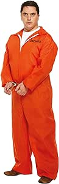 Adult Orange Prisoner fancy dress costume for men. (XL)