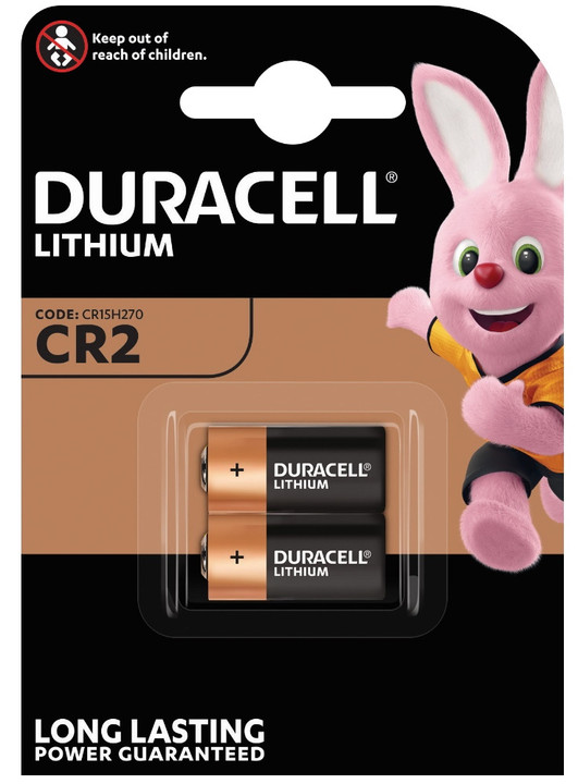 Duracell CR2 3V Lithium Ultra Photo Battery (DLCR2 / ELCR2). 2 Pack