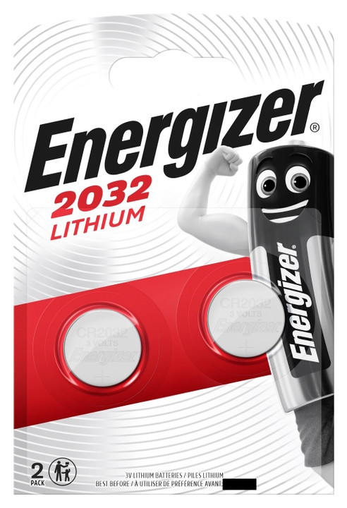 Energizer CR2032 3 Volt Lithium Coin Cell Battery. 2 Pack