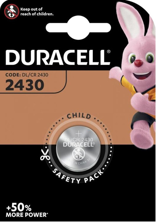 Duracell CR2430 3V Lithium Coin Cell Battery (DL2430). 1 Pack