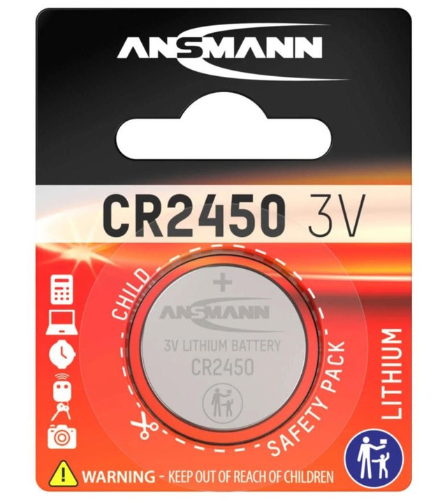 Ansmann CR2430 3 Volt Lithium Coin Cell Battery (2430, DL2430). 1 Pack