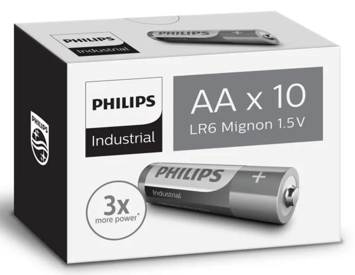 Philips AA Industrial Alkaline Batteries. 10 Pack