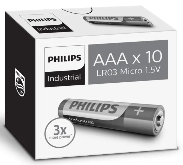 Philips AAA Industrial Alkaline Batteries. 10 Pack