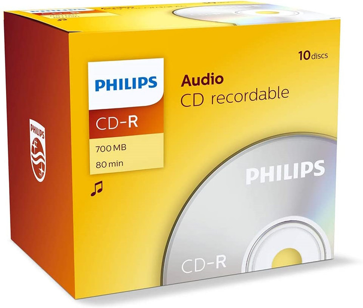 Philips CD-R Blank Recordable Audio Discs 700 MB. 10 Pack