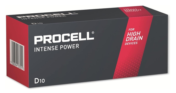 Duracell D Procell Intense Alkaline Batteries (LR20, MX1300). 10 Pack