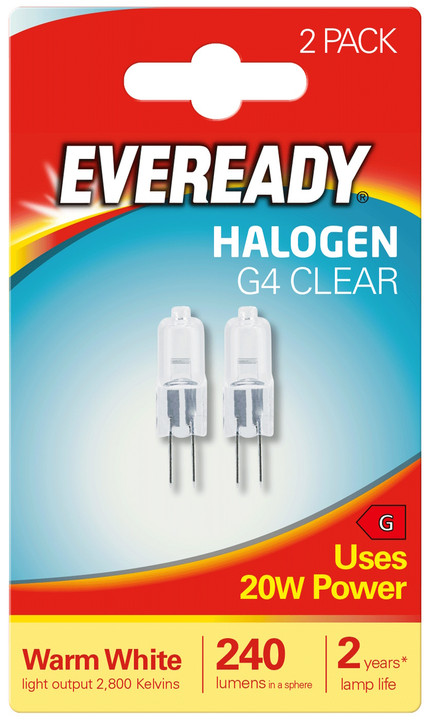 Eveready G4 Bulb Halogen Warm White Cooker Hood 20w 240 Lumens (S808)