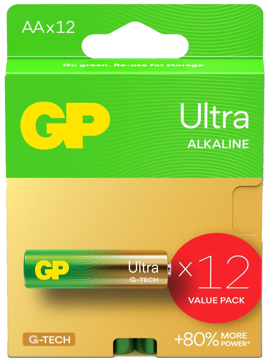 GP AA Ultra Alkaline Batteries. 12 Pack
