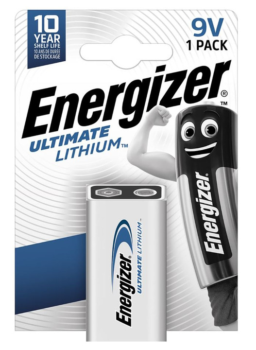 Energizer 9V PP3 Ultimate Lithium Battery. 1 Pack