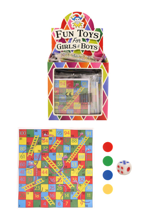 Mini Snakes and Ladders Game with Dice and Counters