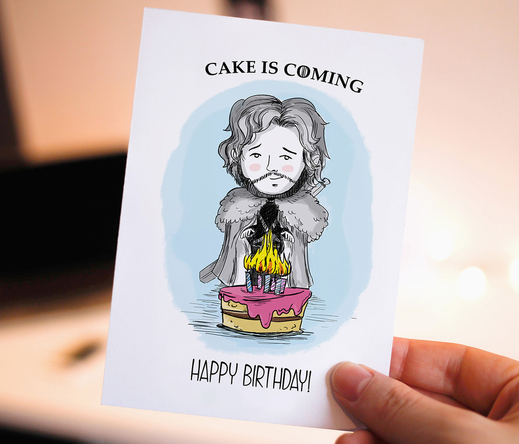 Happy birthday, Printable Card, Game of Thrones, Jon Snow, warg 