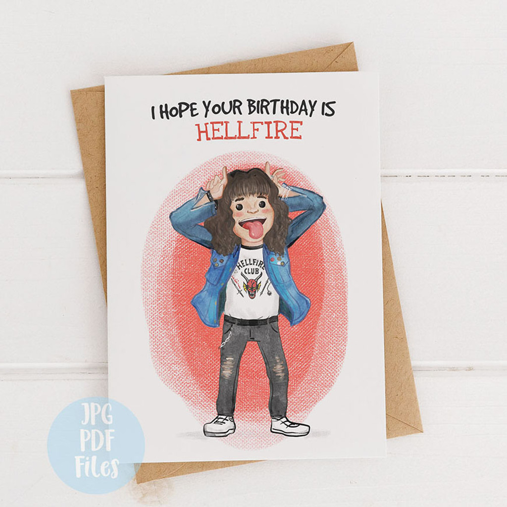  Eddie Munson Happy Birthday card, Stranger Things themed birthday card , Funny Birthday Card, Printable Greeting Card