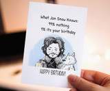 Happy birthday, Printable Card, Game of Thrones, Jon Snow 