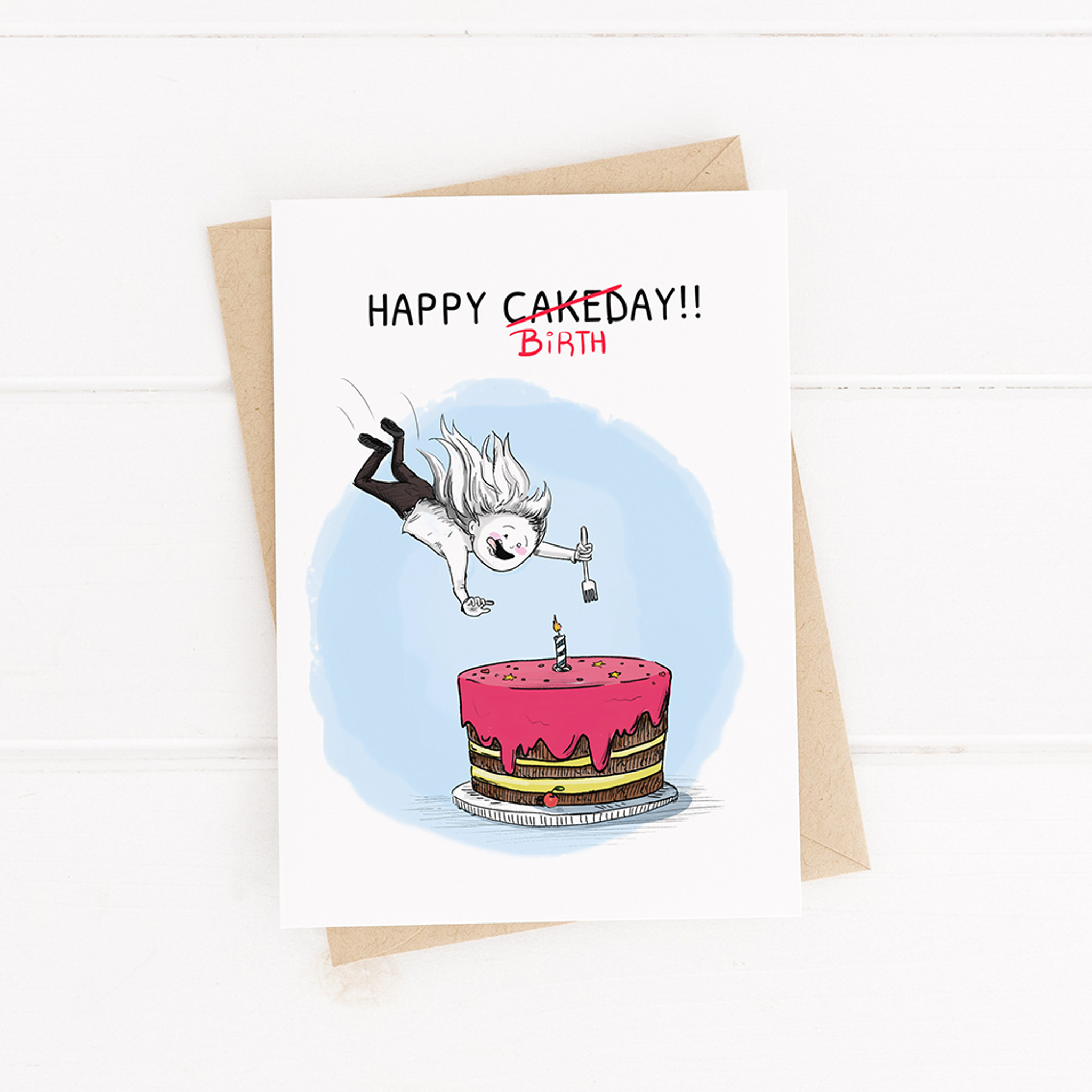 funny happy birthday printable card cake cute birthday card wadadesigns