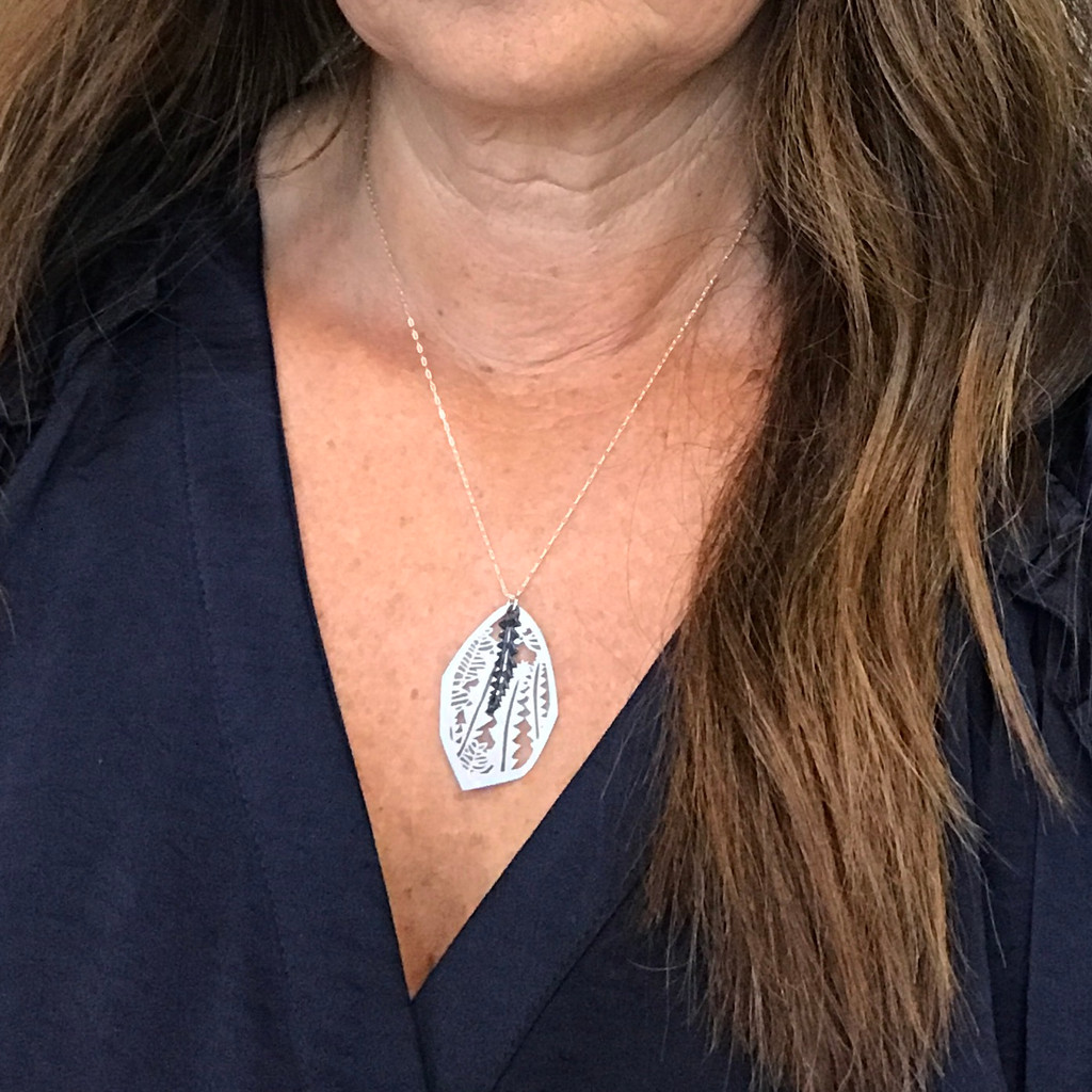 Steel Geo Banksia pendant - Large