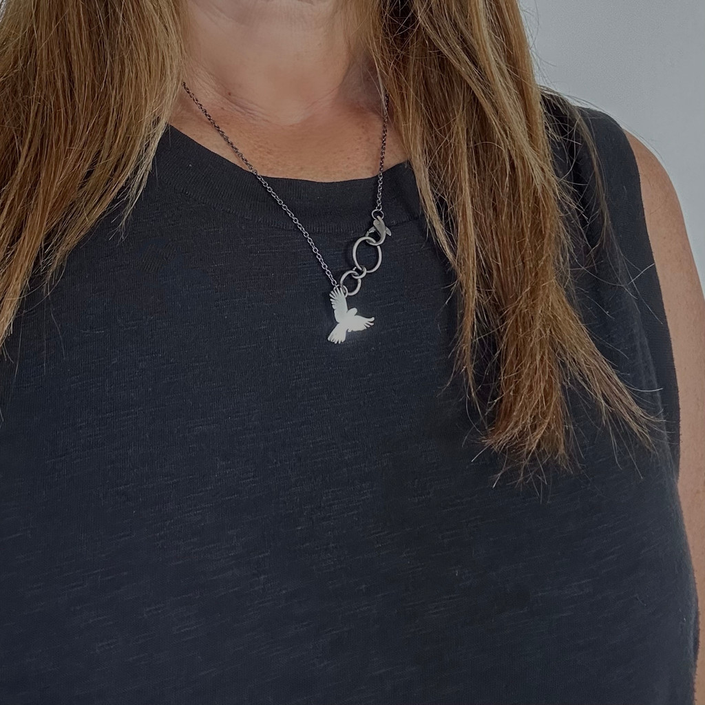Sterling silver cockatoo necklace chunky clasp 1