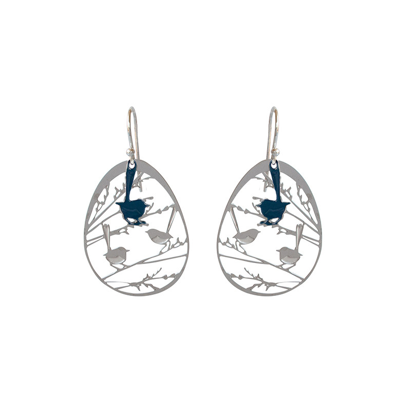  Wren earrings - Large dark blue