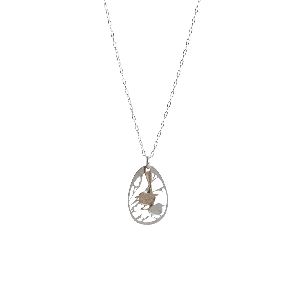 Wren pendant - small gold