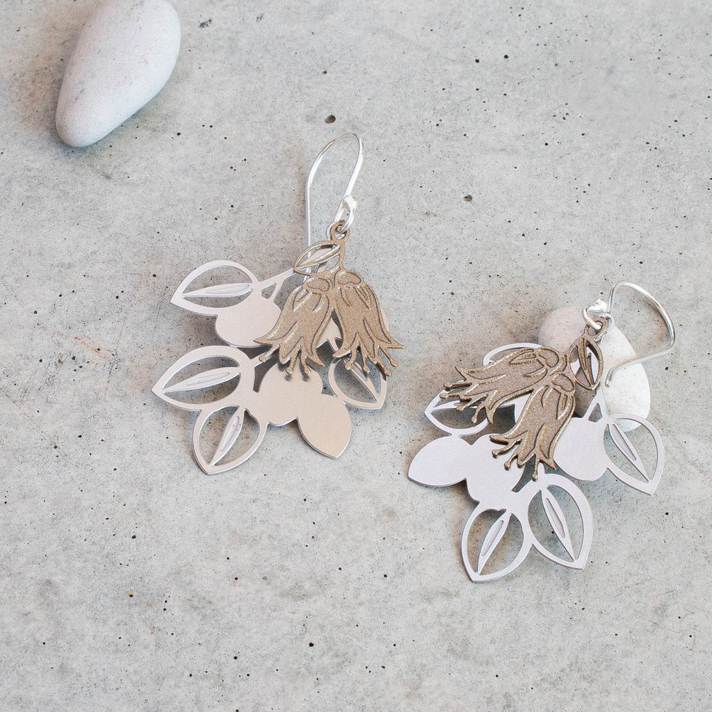 Correa Wildflower large earrings  - Steel & Gold