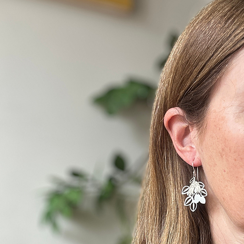 Correa Wildflower large earrings  - Steel & Gold