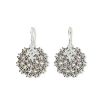 Pimelea “Rice Flower” earrings  - Steel & white