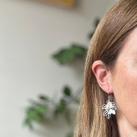 Correa Wildflower large earrings  - Steel & Gold