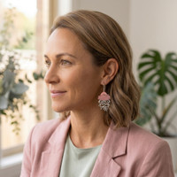 Eucalypt blossum earrings - Steel & Guava