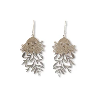 Eucalypt blossum earrings - Steel & Gold