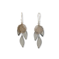 Pincushion Hakea earrings - Steel & Gold
