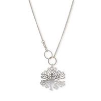 Native Hibiscus leaf sterling silver pendant