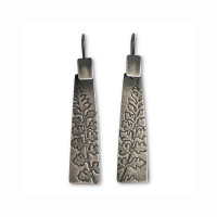 Fern sterling silver rectangle earrings