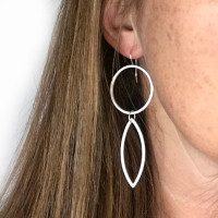 Cirque Petal sterling silver earrings large