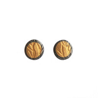 Grasses gold and silver stud earrings