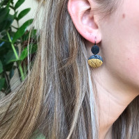Moonrise gold and silver earrings