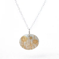 Wattle gold and silver pendant