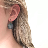 Eremophila blackened silver and pink sapphire earrings 