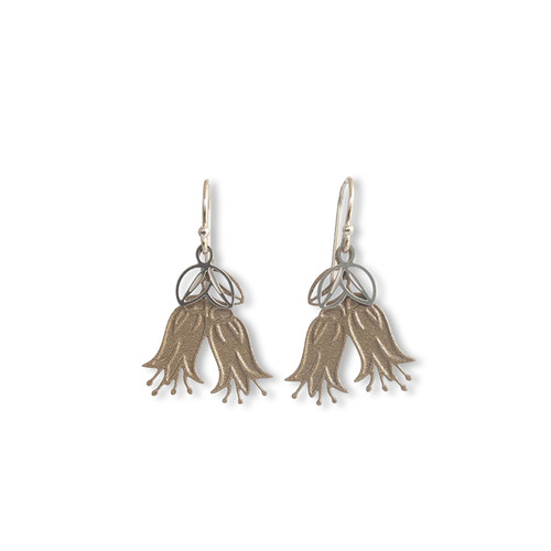 Correa Wildflower mini earrings  - Steel & Gold background
