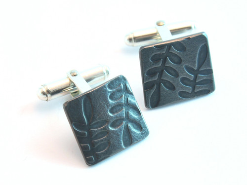 Embossed fern cufflinks 