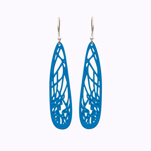Bright blue branches earrings