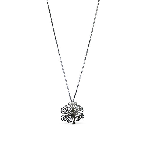 Black Alyogyne oxidised sterling silver pendant