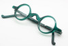 Anglo American Groucho True Round Small Lens Glasses In Quirky Green Coloured Acrylic