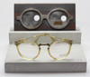 Archivio Moderno 1930s Panto Luxury Smoke Gold Eyewear with Adjustable Temples