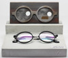 1930s Archivio Moderno Retro Black & Silver Round Glasses with Adjustable Arm Length